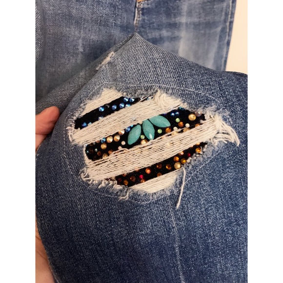 Mother Superior The Tomcat Jeans Pray for Hidden Gems Denim Straight Distressed - Picture 8 of 17